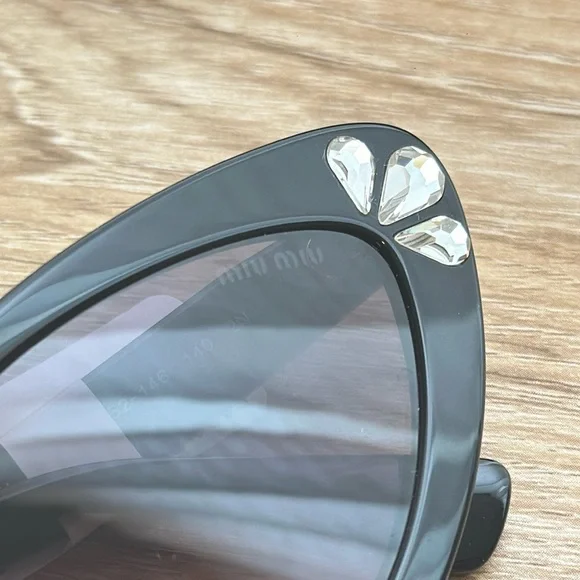 Brand New Miu Miu Sunglasses OMU 01VS 152146 55/19  PNK GRD Black Generic Case - Picture 4 of 11